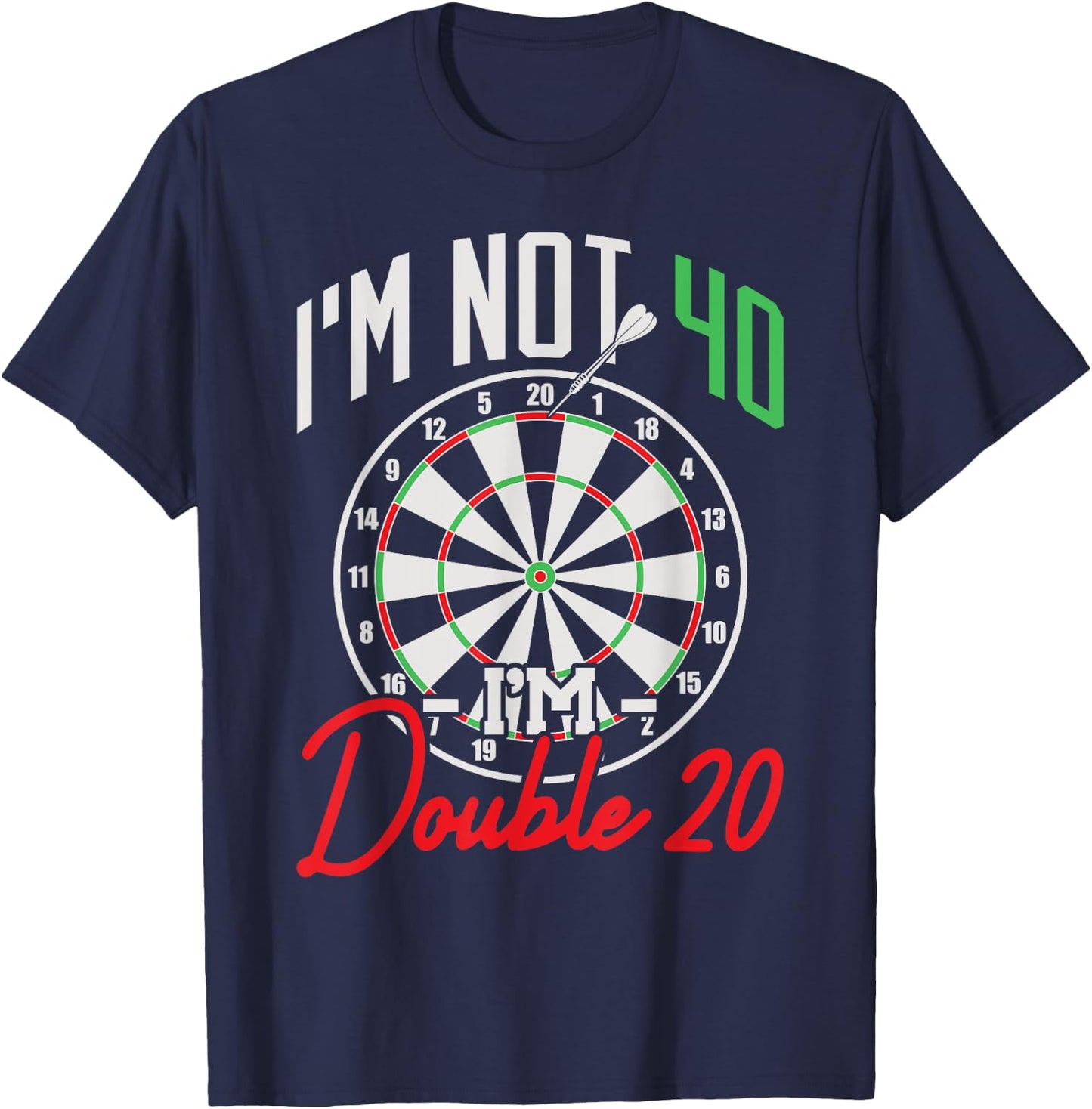 40th Birthday Dart Player 40 Years Darts T-Shirt - T-Shirt | Navy