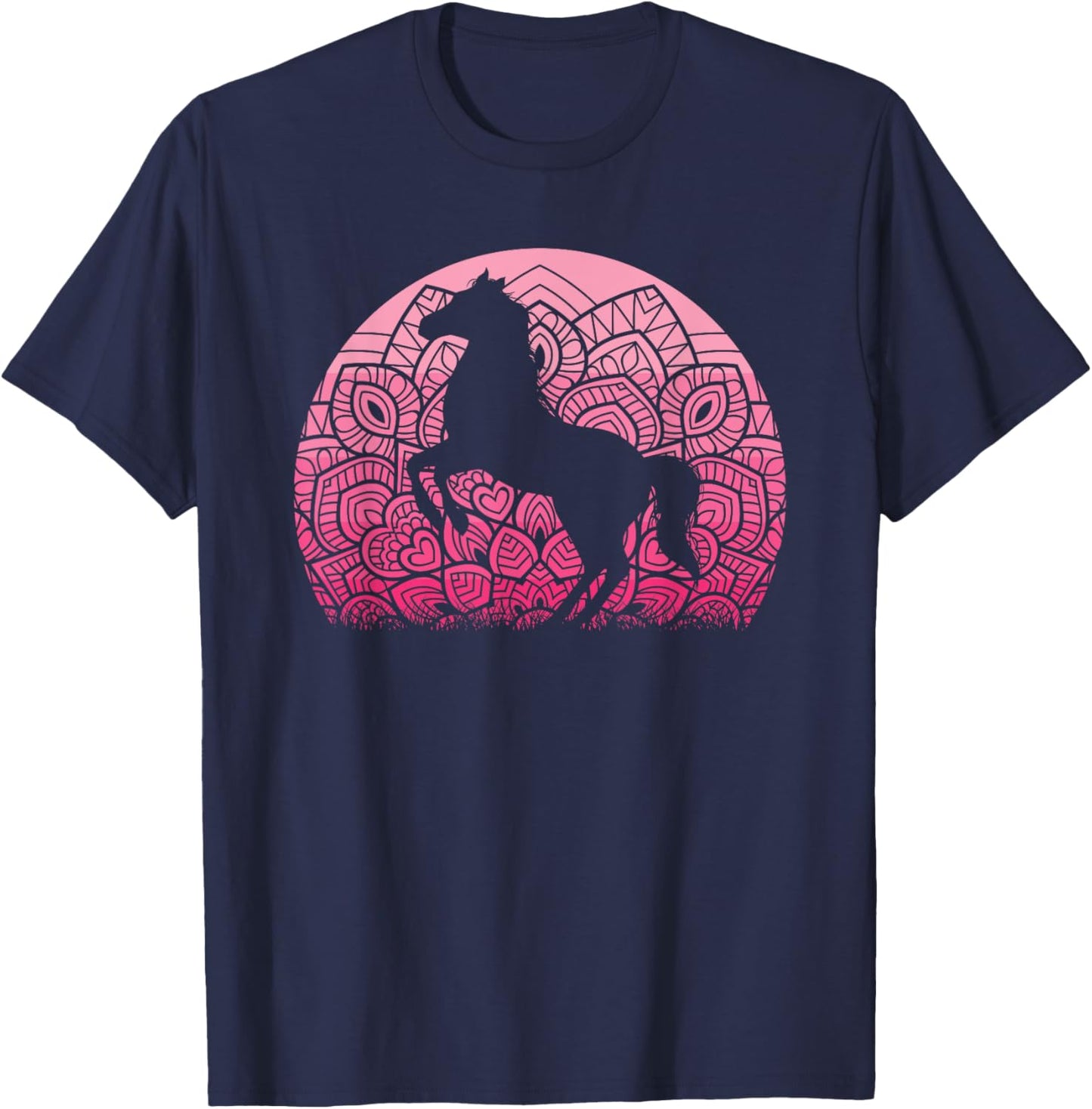 Horse Lover Horseback Riding Western Cowgirl Women Girls T-Shirt - T-Shirt | Navy