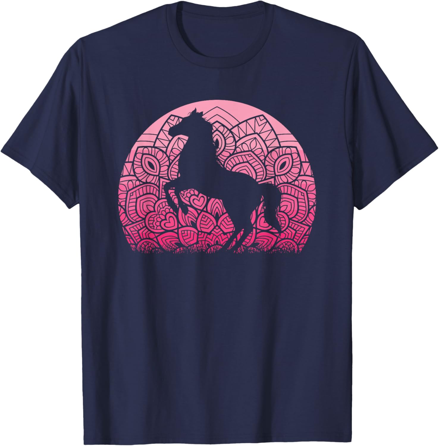Horse Lover Horseback Riding Western Cowgirl Women Girls T-Shirt - T-Shirt | Navy