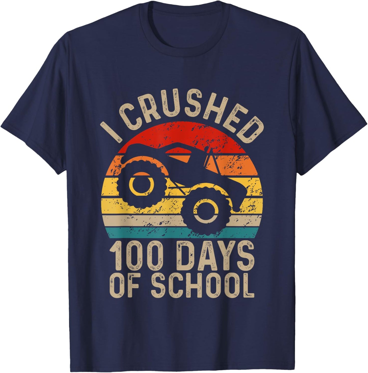 I Crushed 100 Days Of School Boys Kids 100th Day Of School T-Shirt - T-Shirt | Navy