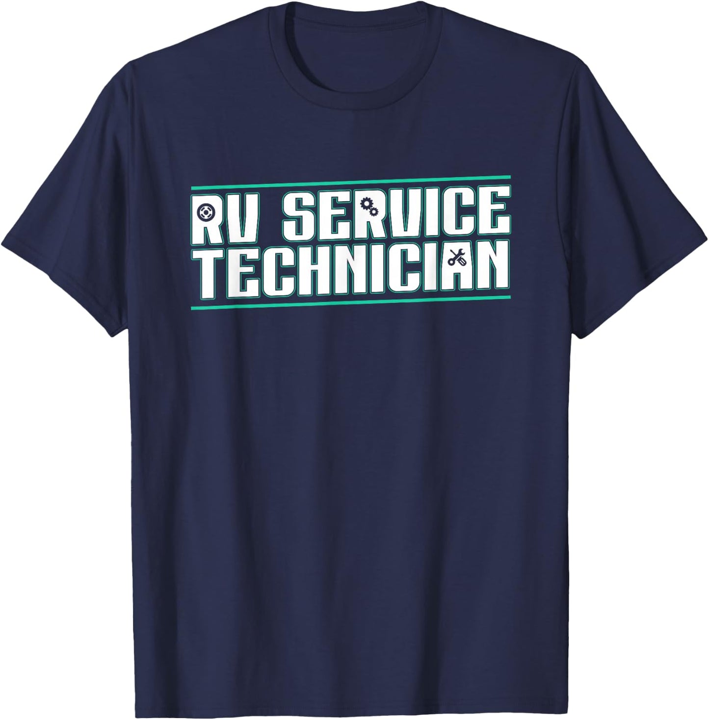 RV Service Technician Motorhome Mechanic Travel Trailer Tech T-Shirt - T-Shirt | Navy