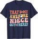 That's My Awesome Niece Out There Funny Volleyball Aunt T-Shirt - T-Shirt | Navy