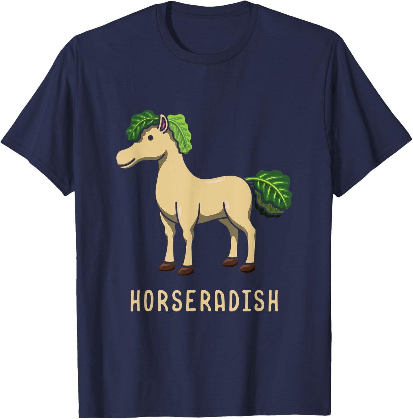 Horseradish Horse Whisperer Animal Farming Radish Vegetable T-Shirt - T-Shirt | Navy