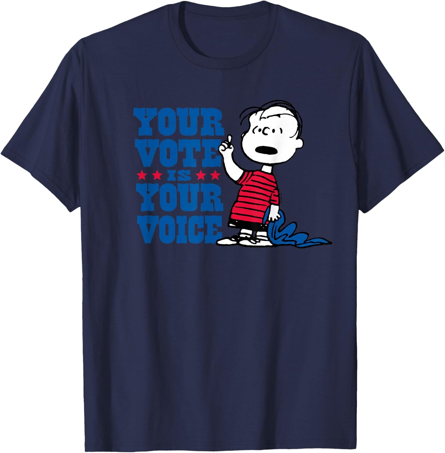 Peanuts - Your Vote Is Your Voice T-Shirt - T-Shirt | Navy