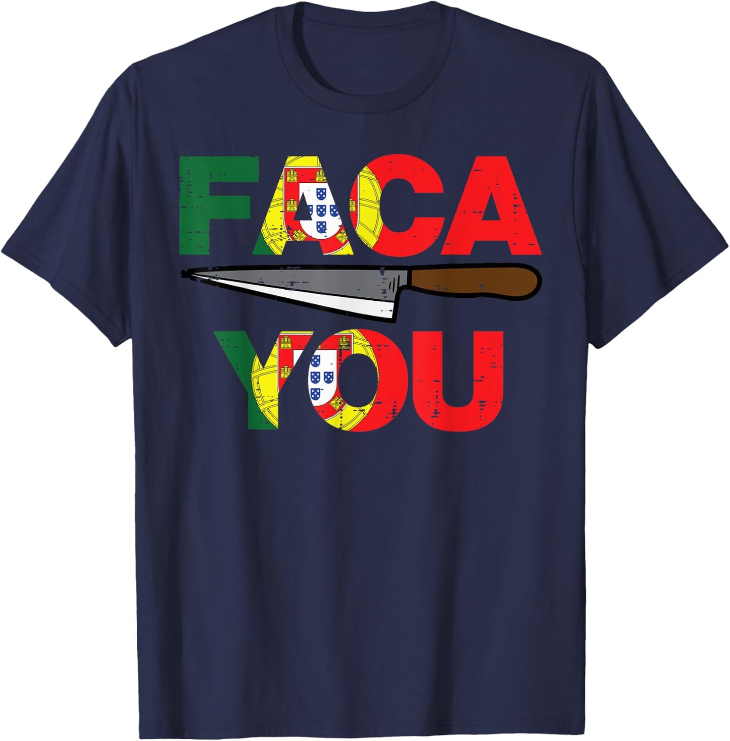 Faca You Portugal Funny Soccer Fan Men Women Kids Boys Girls T-Shirt - T-Shirt | Navy