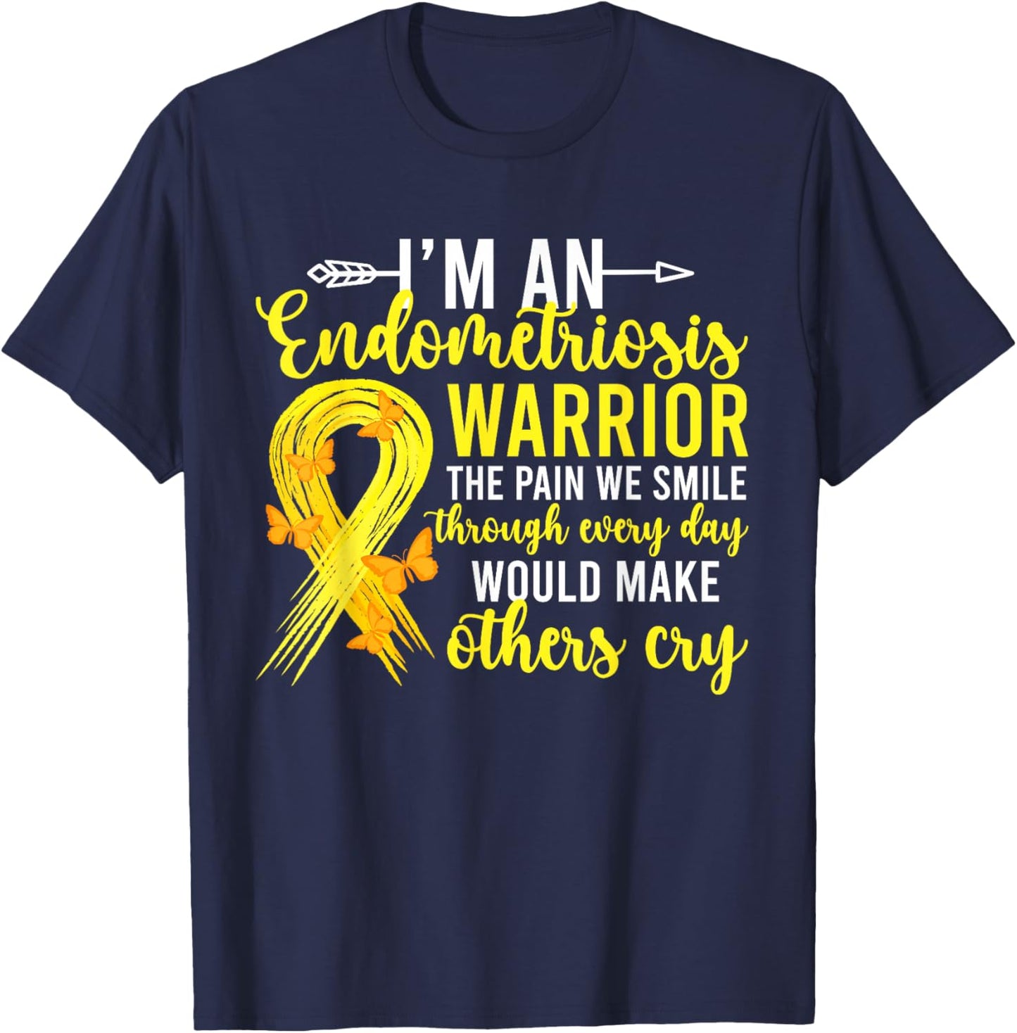 I'm An Endometriosis Warrior Endo Awareness Month T-Shirt - T-Shirt | Navy
