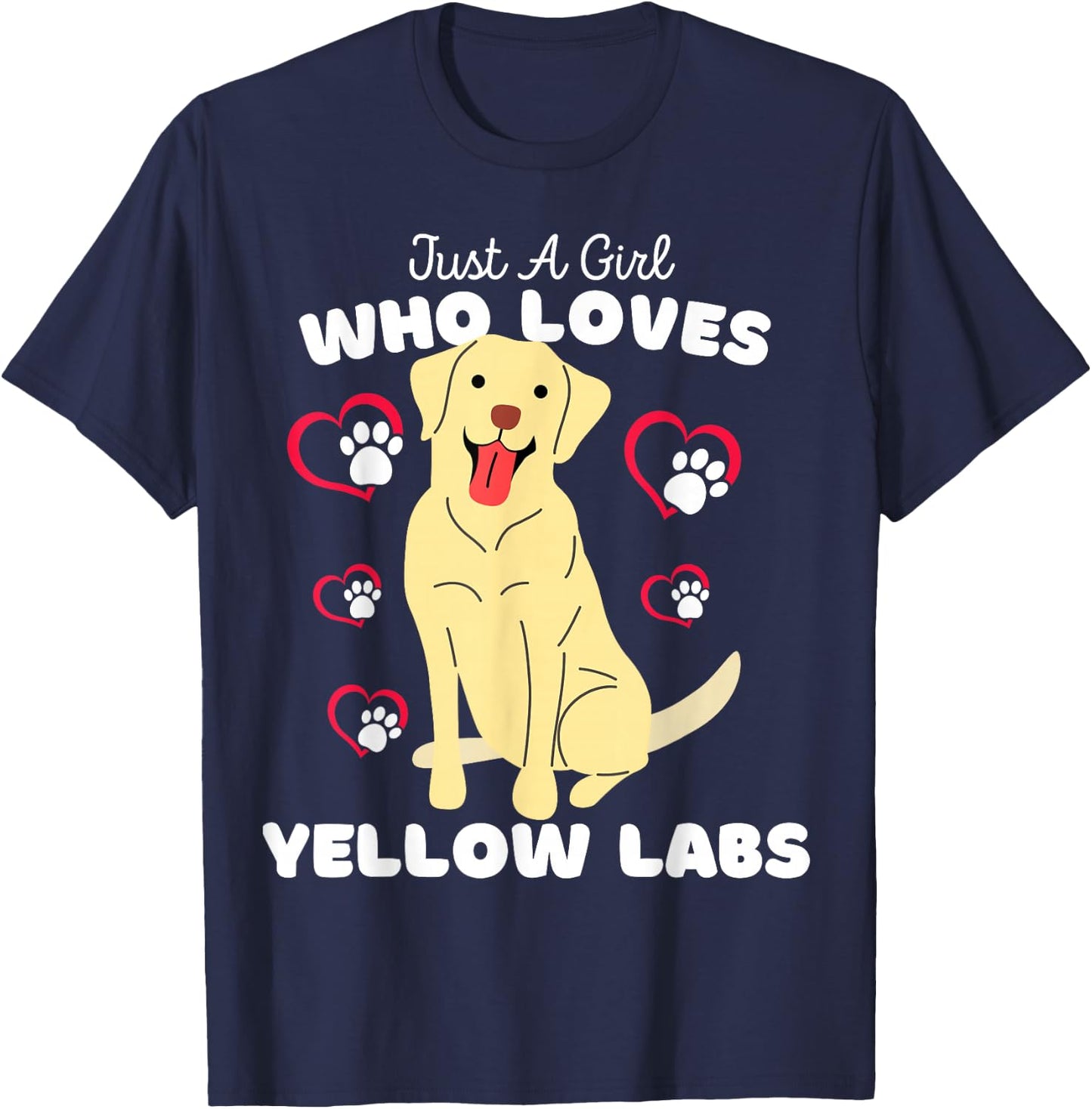 Just A Girl Who Loves Yellow Labs - Cute Yellow Lab Kids T-Shirt - T-Shirt | Navy