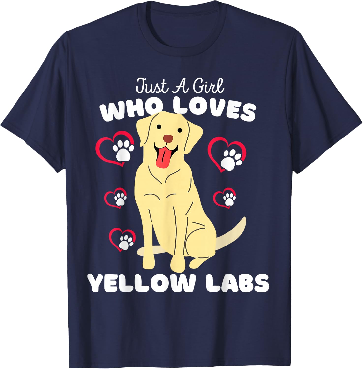Just A Girl Who Loves Yellow Labs - Cute Yellow Lab Kids T-Shirt - T-Shirt | Navy