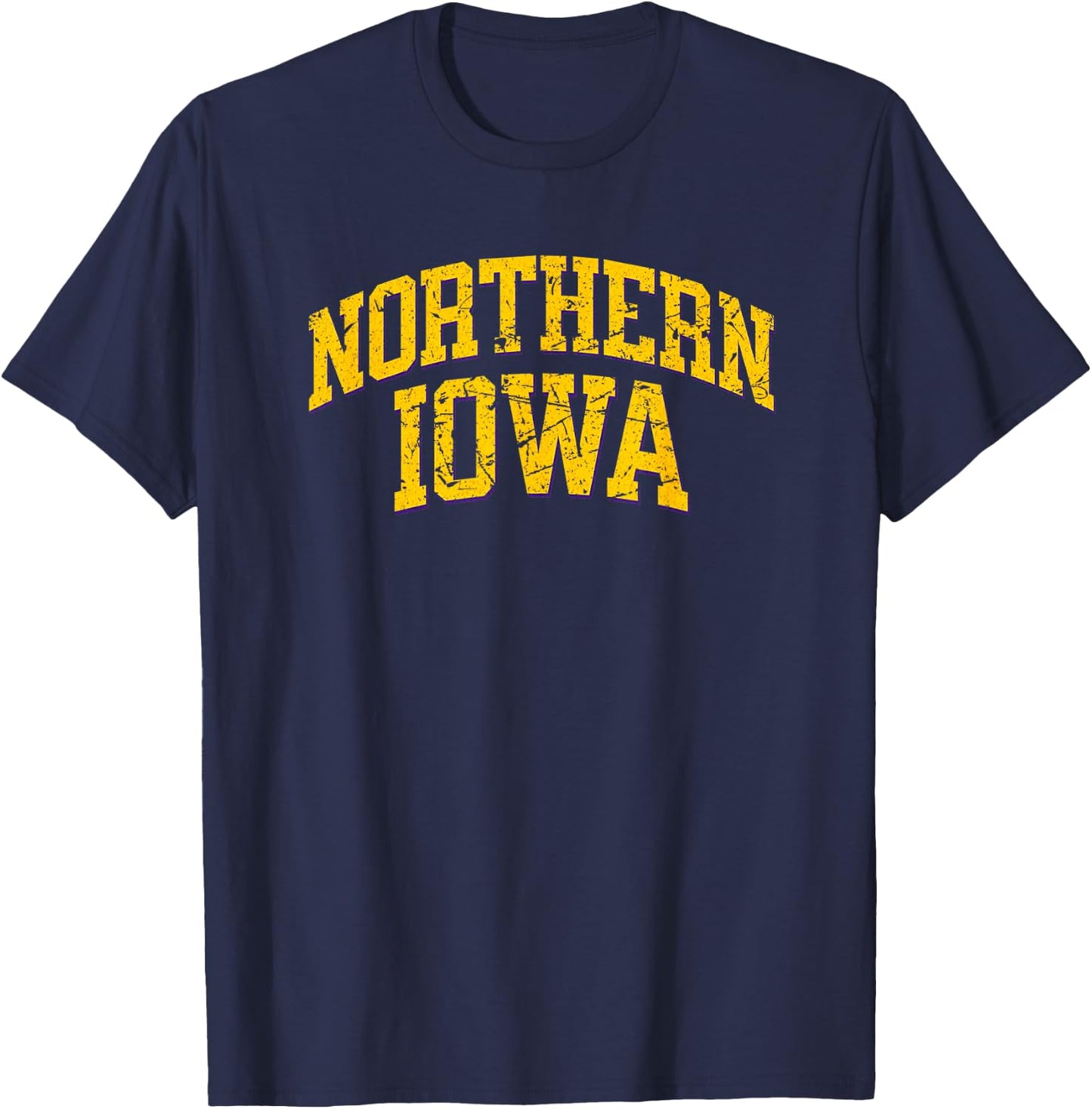 Northern Iowa - Throwback Design - Vintage Worn Classic T-Shirt - T-Shirt | Navy