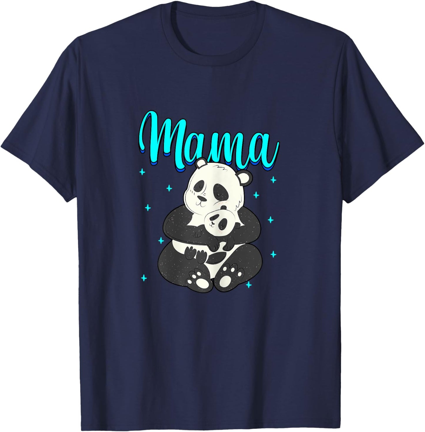 Mama Panda Bear Mama Mom Women Mothers Day T-Shirt - T-Shirt | Navy