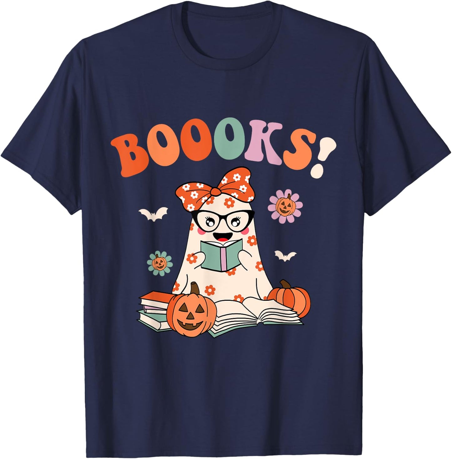 Read More Books Spooky Teacher Cute Halloween Women Men T-Shirt - T-Shirt | Navy