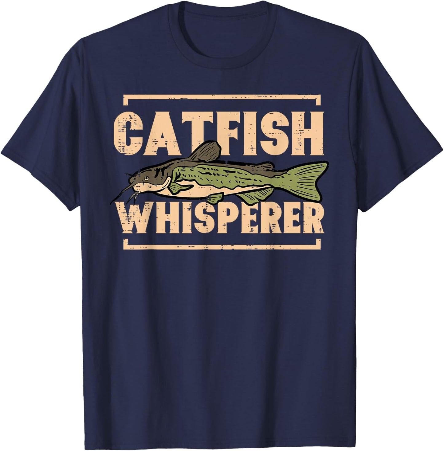 Fishing Catfish Whisperer Funny Fish Lover Men Women Kids T-Shirt - T-Shirt | Navy