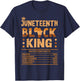 Juneteenth Black King Nutrition Facts Melanin Matching Dad T-Shirt - T-Shirt | Navy