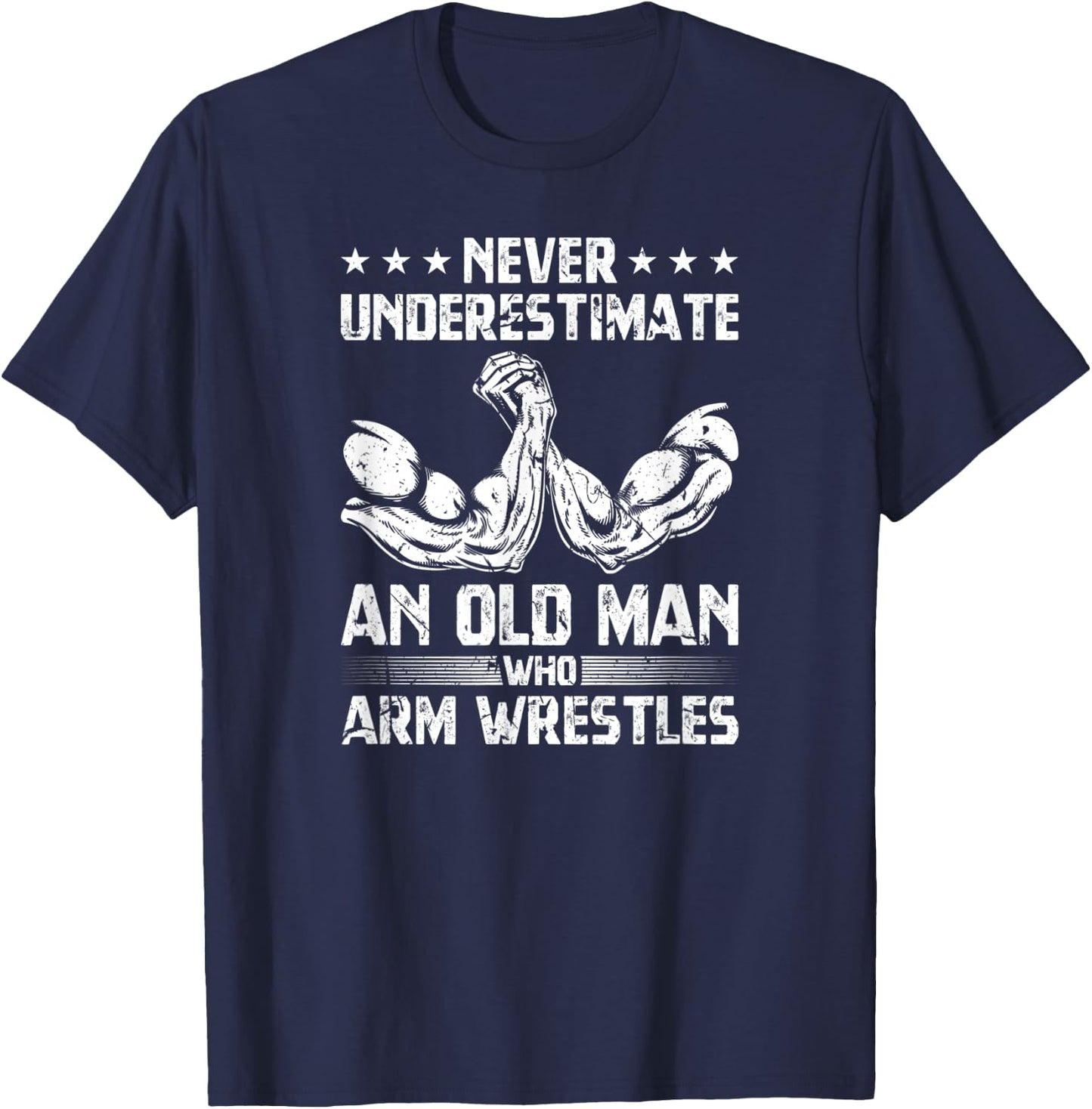 Arm Wrestle Fun Vintage Arm Wrestling T-Shirt - T-Shirt | Navy