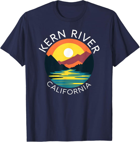 Kern River California Sequoia Forest Kernville Retro Camping T-Shirt - T-Shirt | Navy