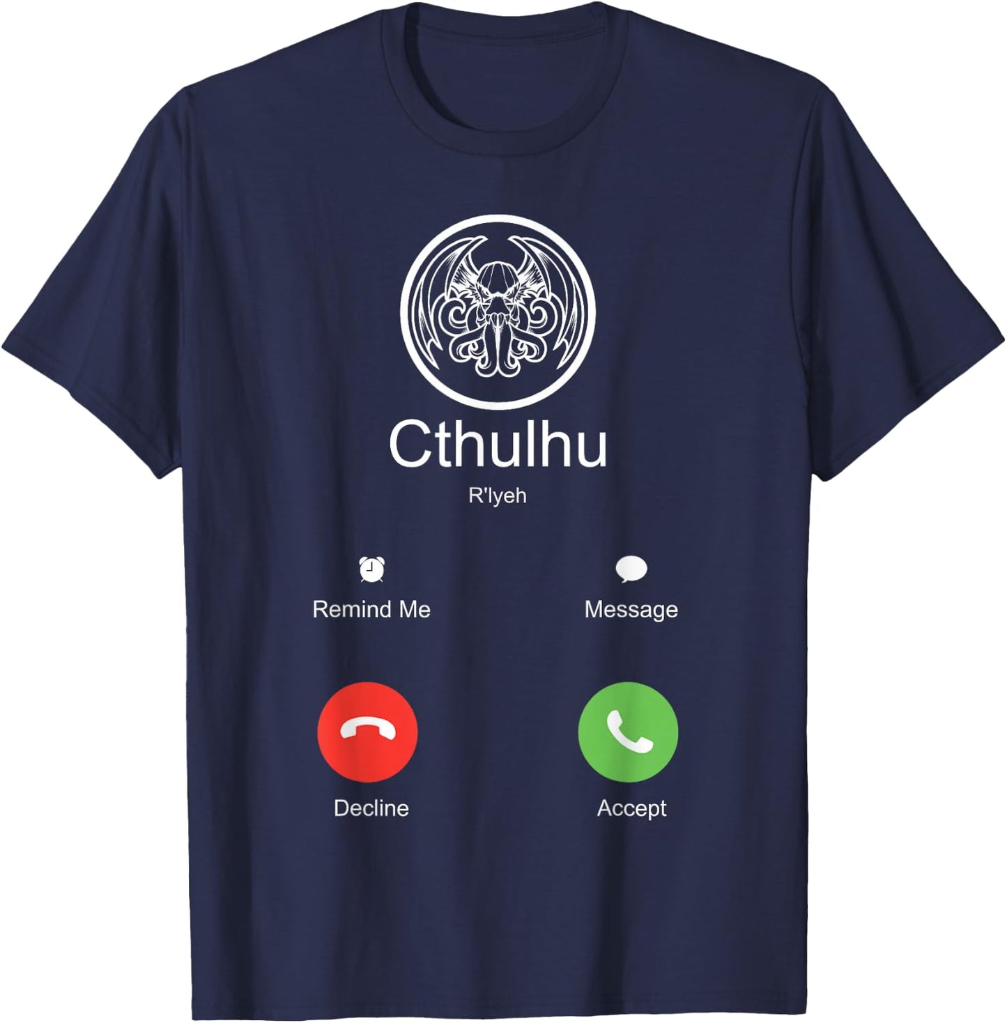 Death Call of Cthulhu Monster Mythos Goth Cthulhu T-Shirt - T-Shirt | Navy