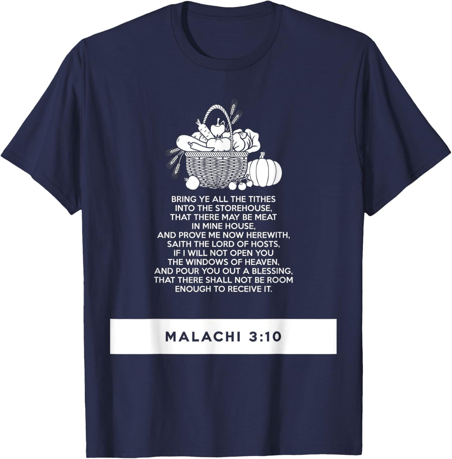proverbs bible study Malachi 3 10 T-Shirt - T-Shirt | Navy
