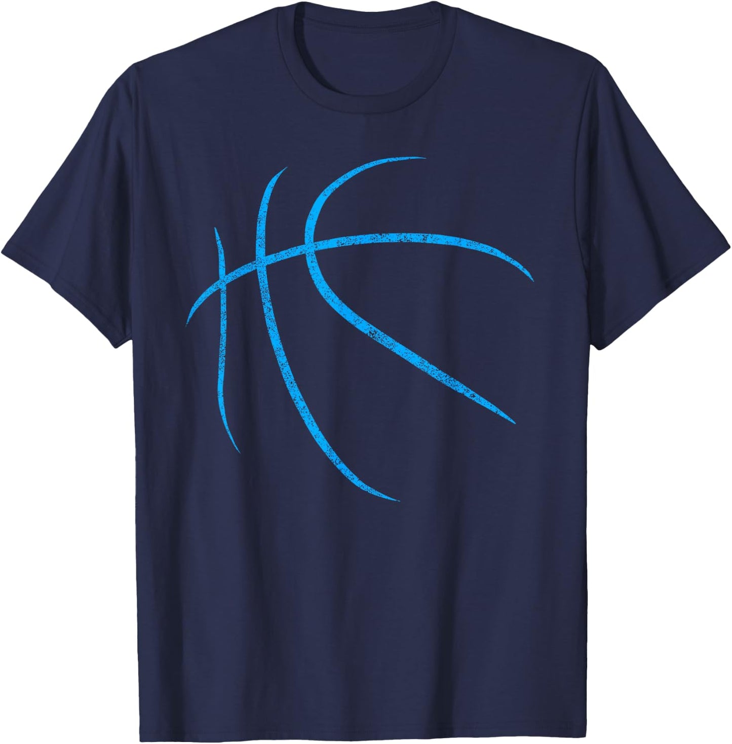 Blue basketball ball minimalist sports T-Shirt - T-Shirt | Navy