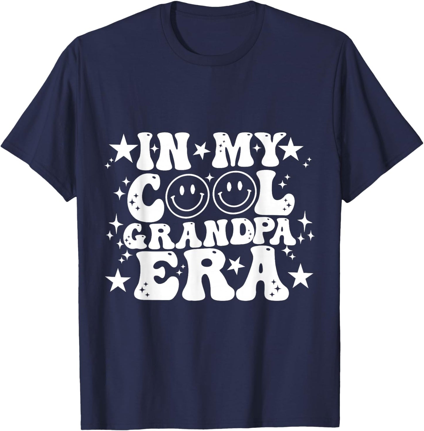 In My Cool Grandpa Era Groovy Funny Grandparents' Day T-Shirt - T-Shirt | Navy