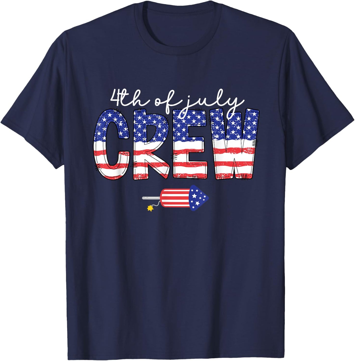 4th of July Crew Matching Family Funny Fourth of July Group T-Shirt - T-Shirt | Navy