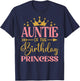 Auntie of The Birthday for Girl - 1st Birthday Princess Girl T-Shirt - T-Shirt | Navy