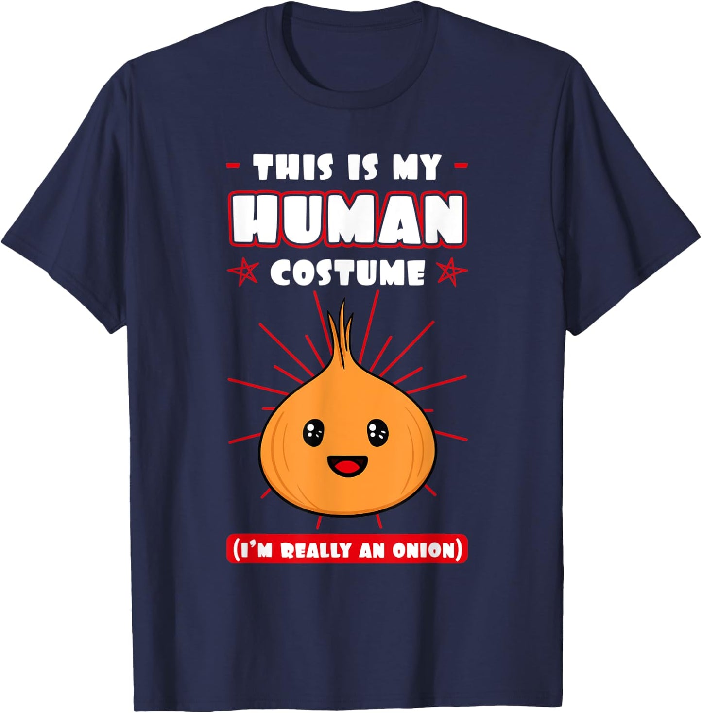 Onion Human Costume Bulb Shallot Lover Vegeterian Farmer T-Shirt - T-Shirt | Navy