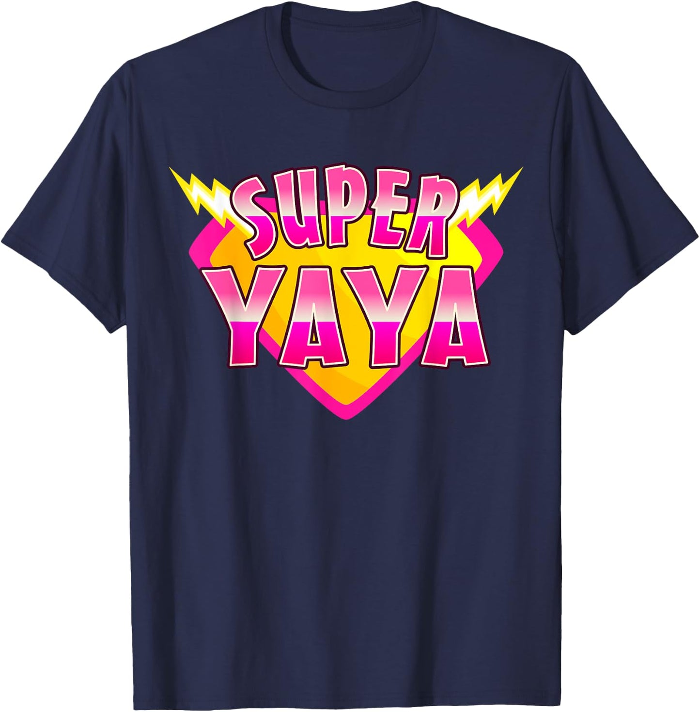 Super YaYa Superhero Grandmother Comic Book Family Matching T-Shirt - T-Shirt | Navy