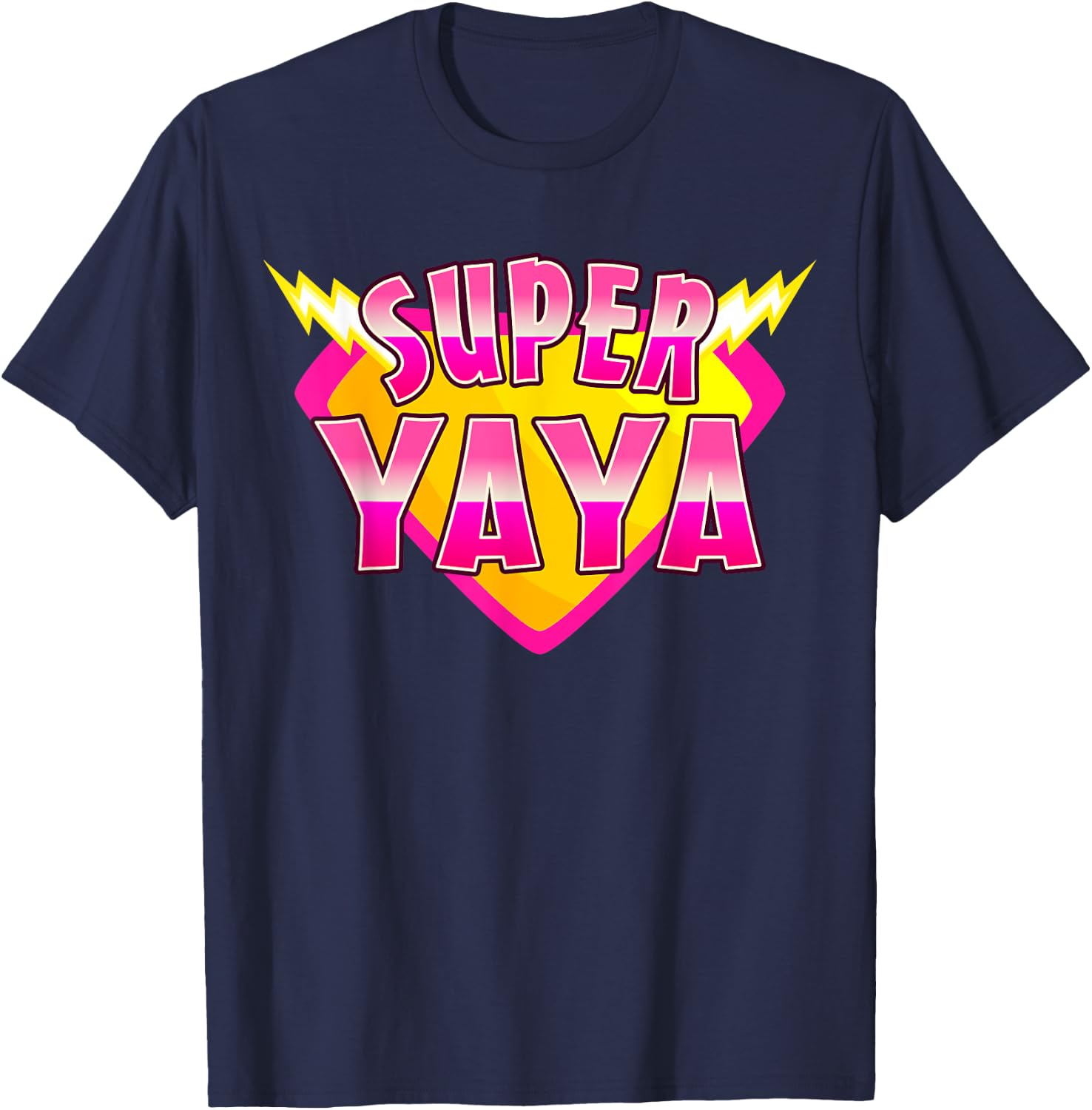 Super YaYa Superhero Grandmother Comic Book Family Matching T-Shirt - T-Shirt | Navy