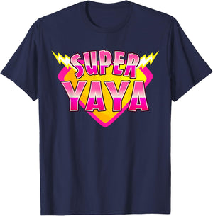 Super YaYa Superhero Grandmother Comic Book Family Matching T-Shirt - T-Shirt | Navy