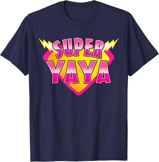 Super YaYa Superhero Grandmother Comic Book Family Matching T-Shirt - T-Shirt | Navy