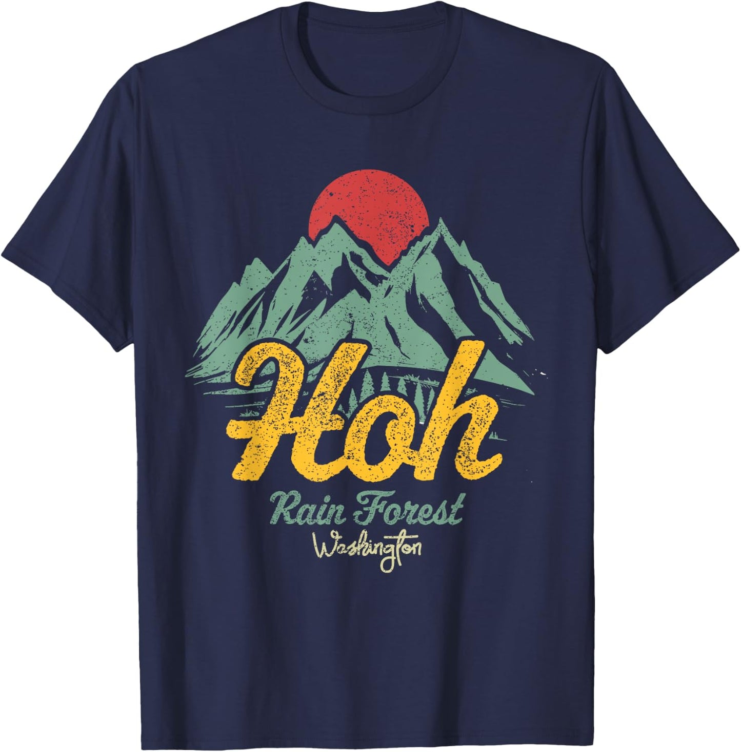 Hoh Rain Forest Olympic National Park Washington T-Shirt - T-Shirt | Navy