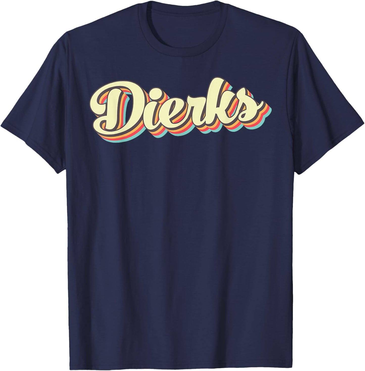 Dierks Retro Art Baseball Font Vintage T-Shirt - T-Shirt | Navy