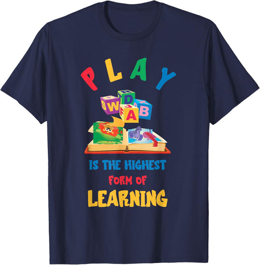 Daycare Provider Play ABC Childcare Teacher Appreciation T-Shirt - T-Shirt | Navy
