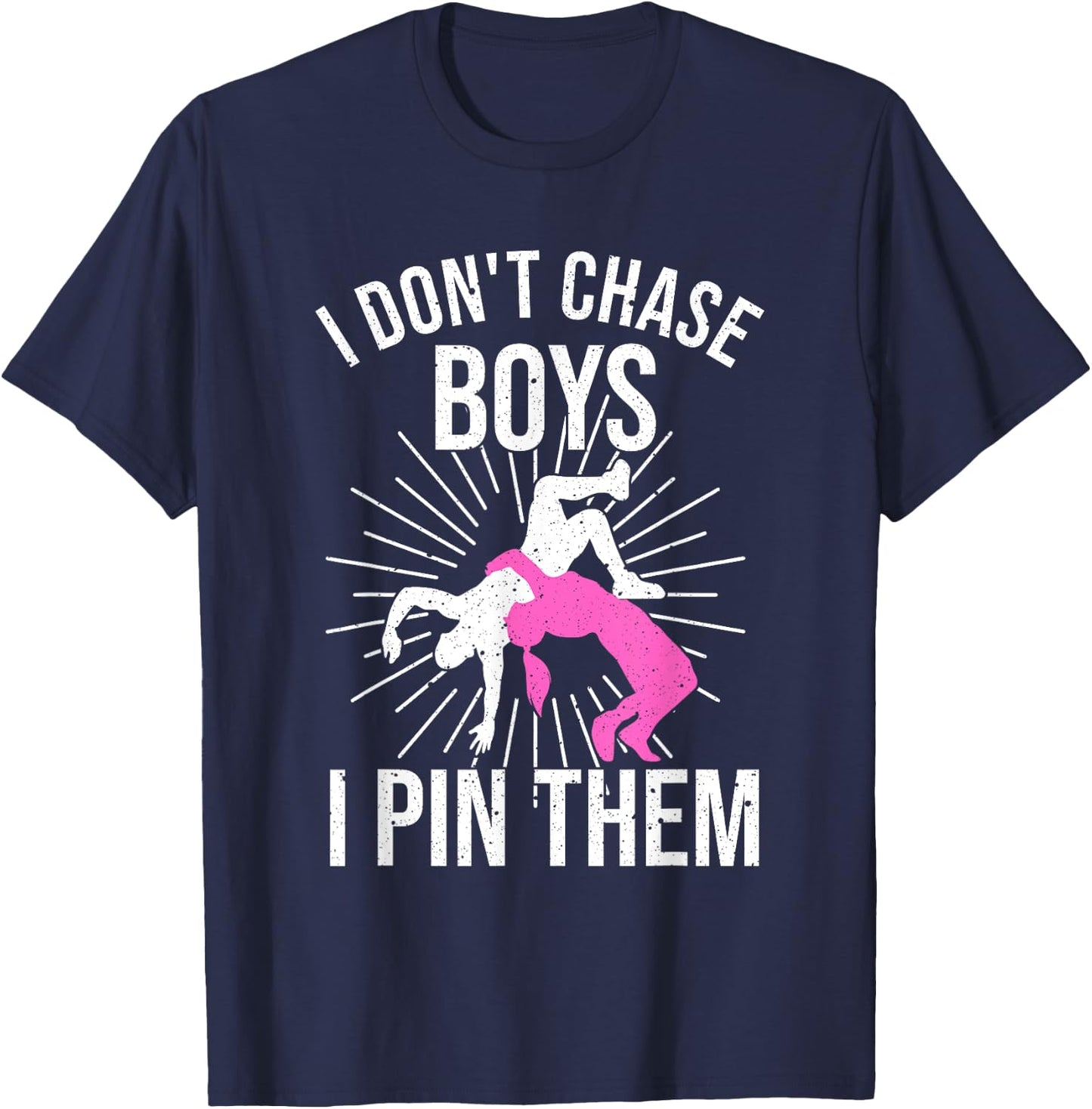 Funny Wrestling Girls Designs Wrestle Athlete Fans Small T-Shirt - T-Shirt | Navy