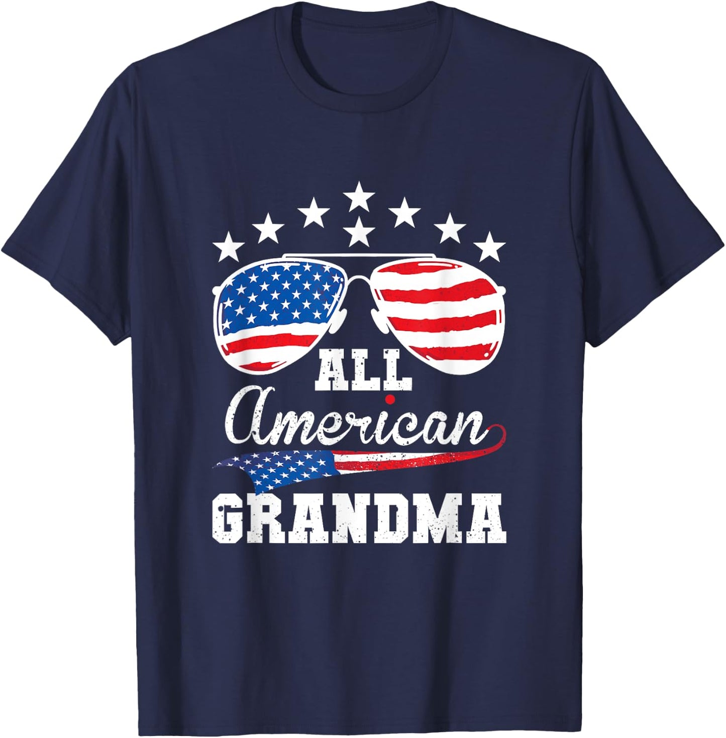 All American Grandma 4th of July Matching Family T-Shirt - T-Shirt | Navy