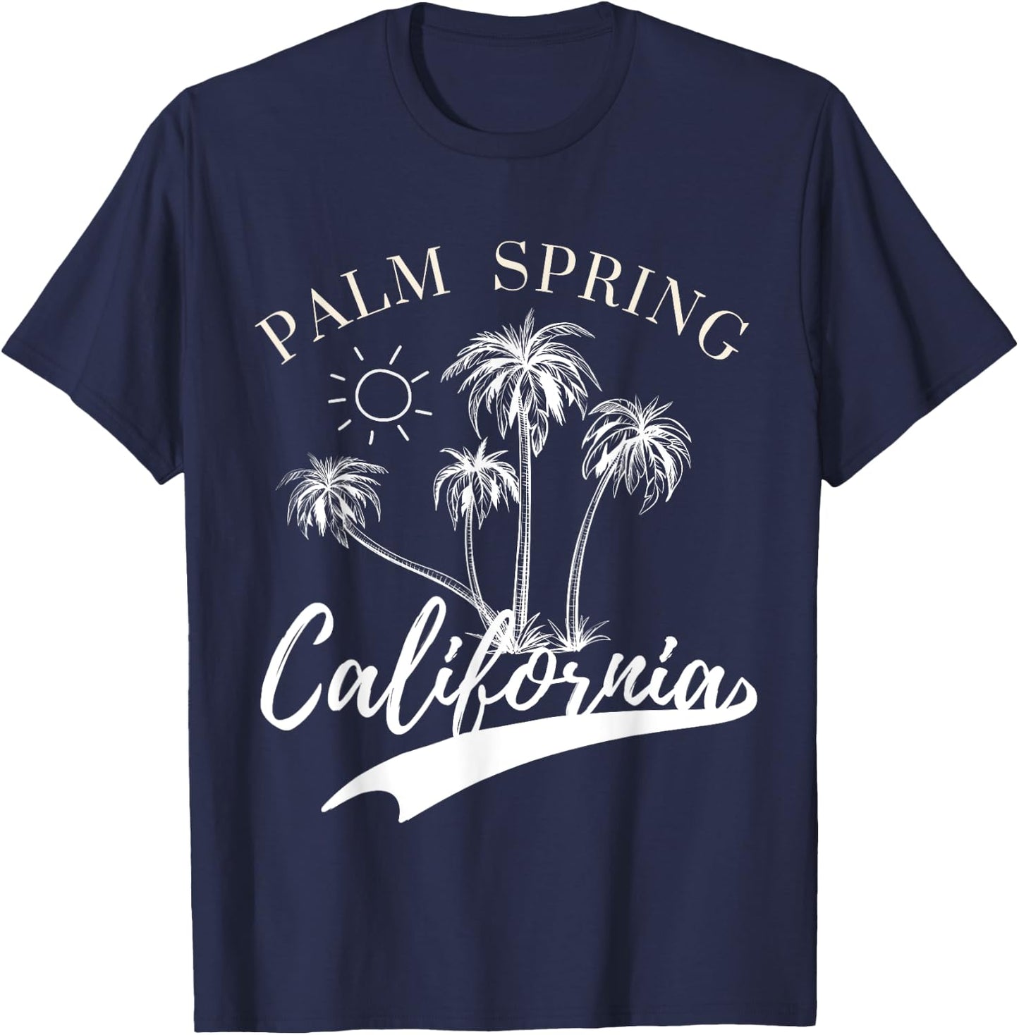 Palm Springs California Beach CA Surfer Tree Gifts & Apparel Men Women Kids T-Shirt - T-Shirt | Navy