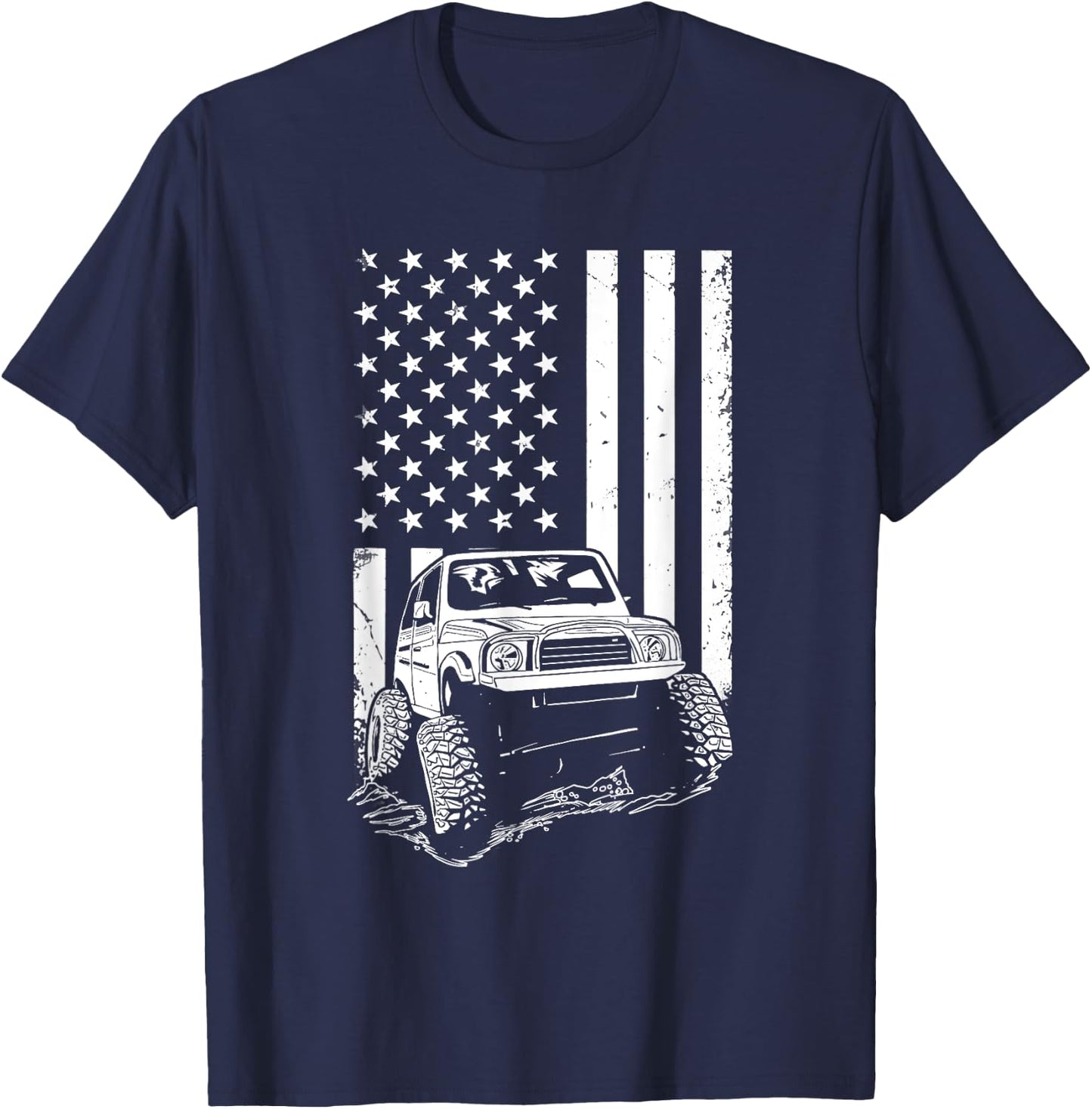 Off Road Vehicle American Flag Apparel Off Roader Men T-Shirt - T-Shirt | Navy