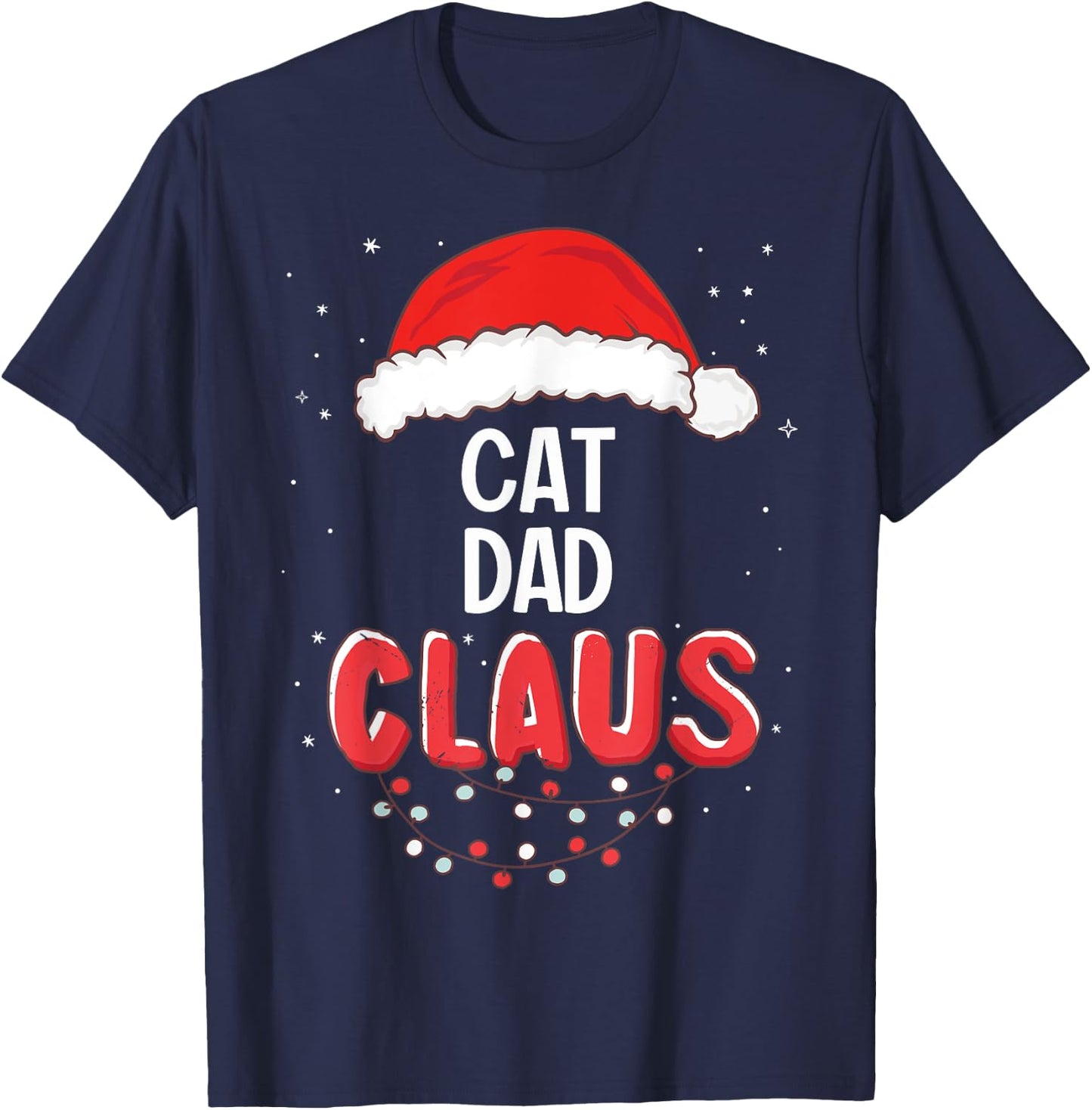 Cat Dad Santa Claus Christmas Matching Costume Women T-Shirt - T-Shirt | Navy
