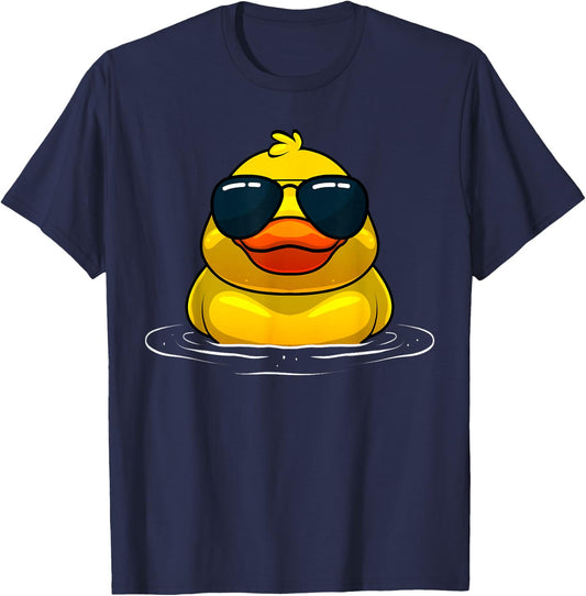 Cool Duck Women Kids Rubber Duck Lovers Sunglasses T-Shirt - T-Shirt | Navy