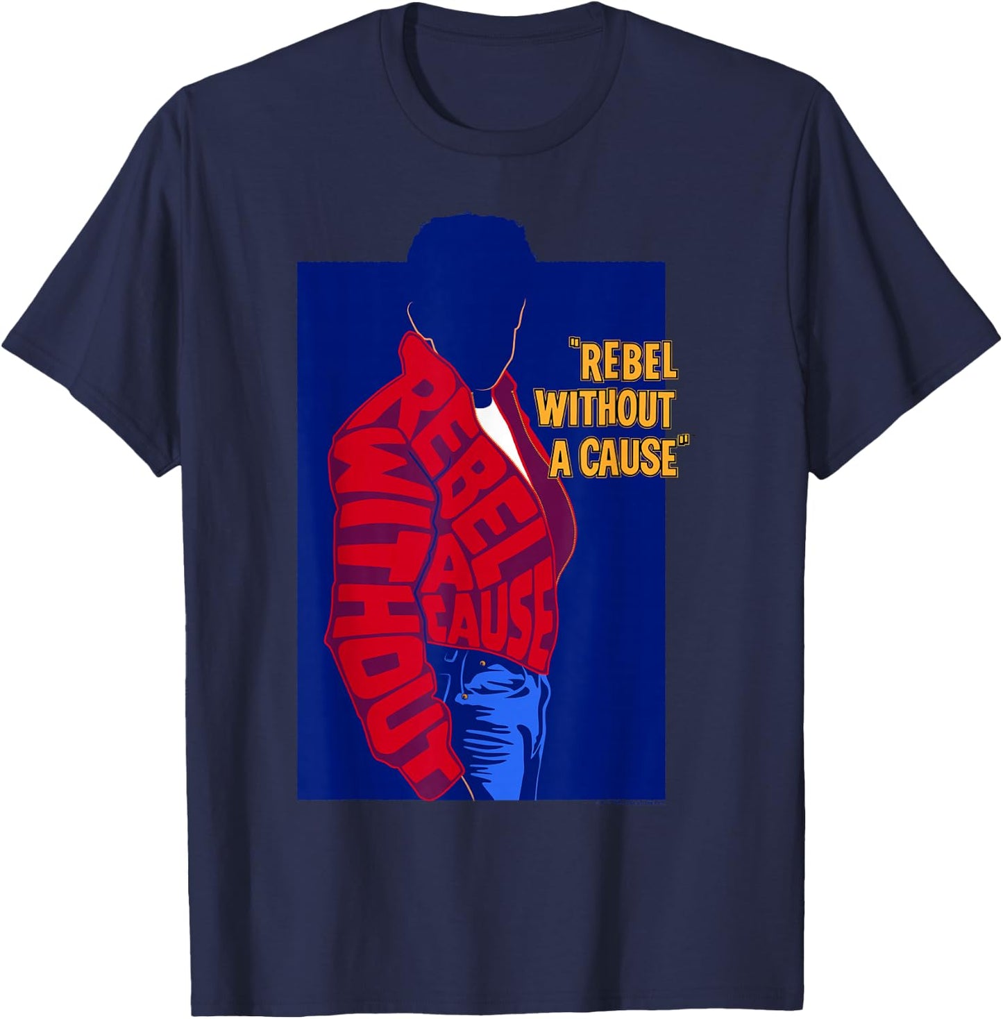WB100 Rebel Without A Cause James Dean Red Jacket Vintage T-Shirt - T-Shirt | Navy