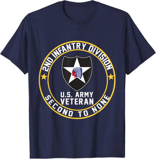US Veteran Military 2nd Infantry Division Second to None T-Shirt - T-Shirt | Navy
