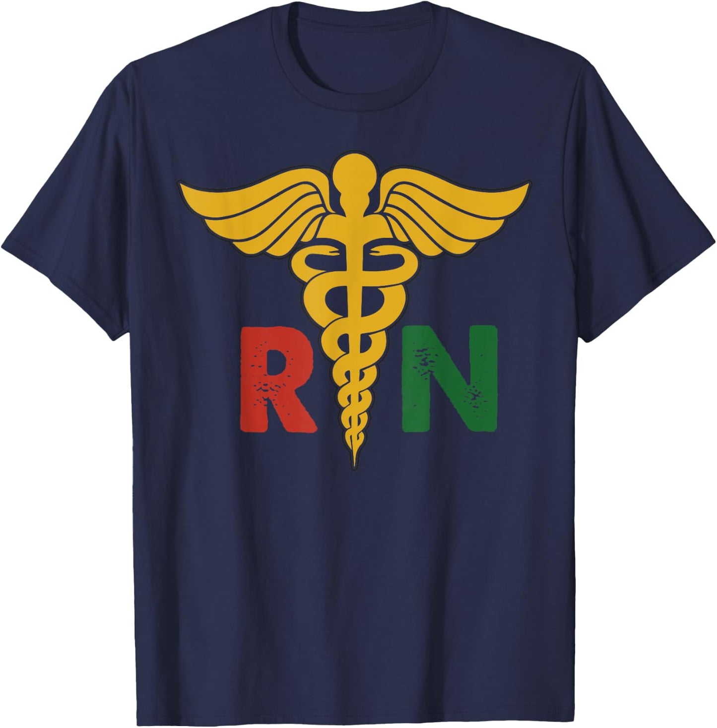RN Nurse Black History Juneteenth Pride Afro girls African T-Shirt - T-Shirt | Navy