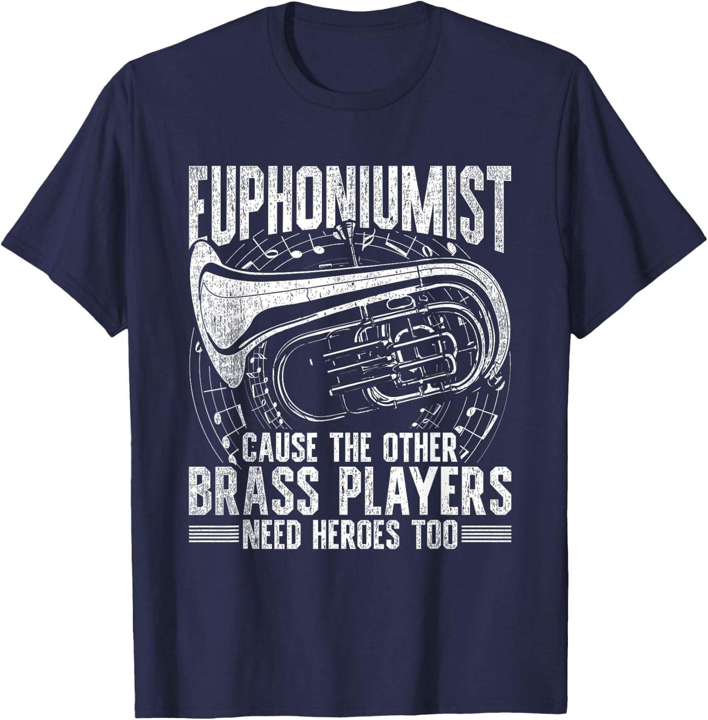 Euphoniumists Woodwind Euphonium Euphoniumist - -Adults, Black, Short Sleeve, Small T-Shirt - T-Shirt | Navy