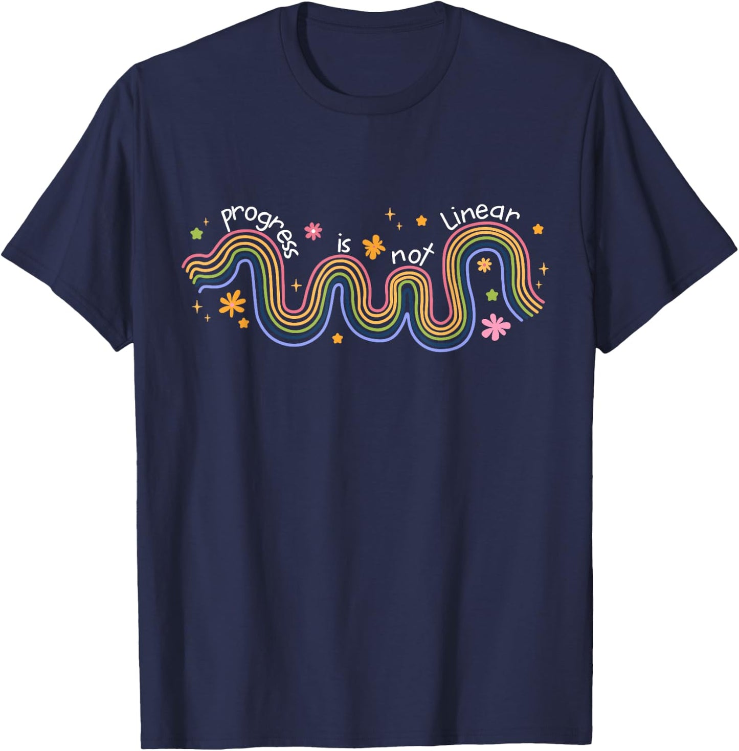 Progress is Not Linear Sped Ed Special Education Teacher T-Shirt - T-Shirt | Navy