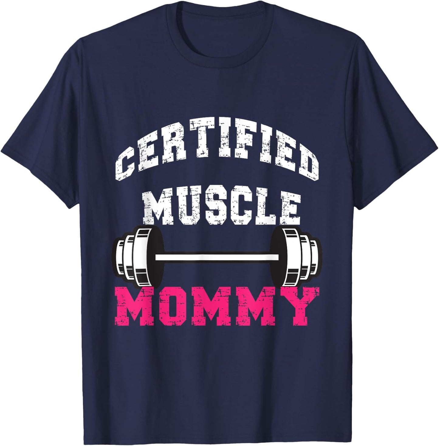 certified Muscle Mommy Pump Cover T-Shirt - T-Shirt | Navy