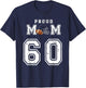 Custom Proud Football Mom Number 60 Personalized T-Shirt - T-Shirt | Navy