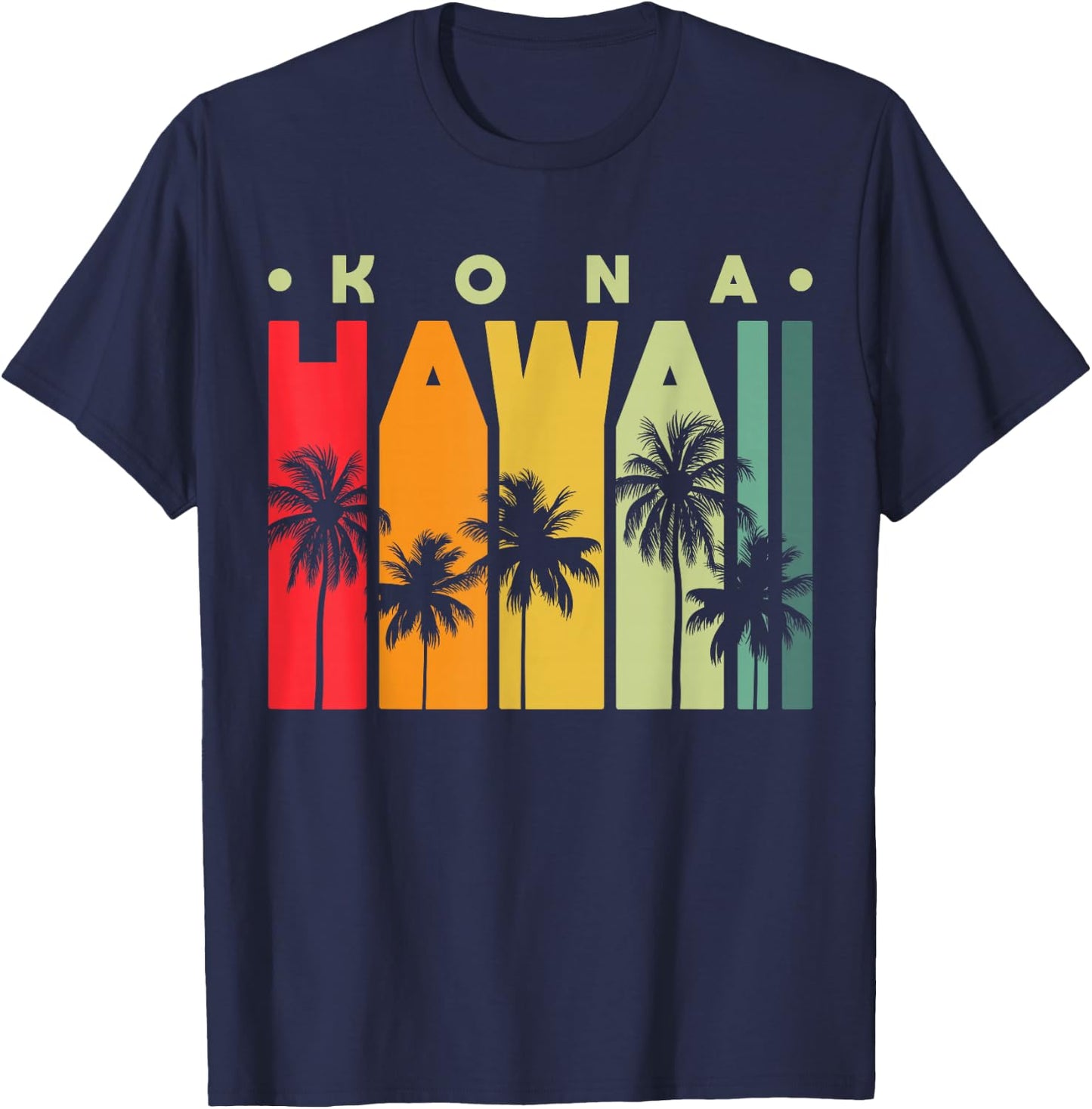 Islands Vintage Souvenir Kona Hawaii T-Shirt - T-Shirt | Navy
