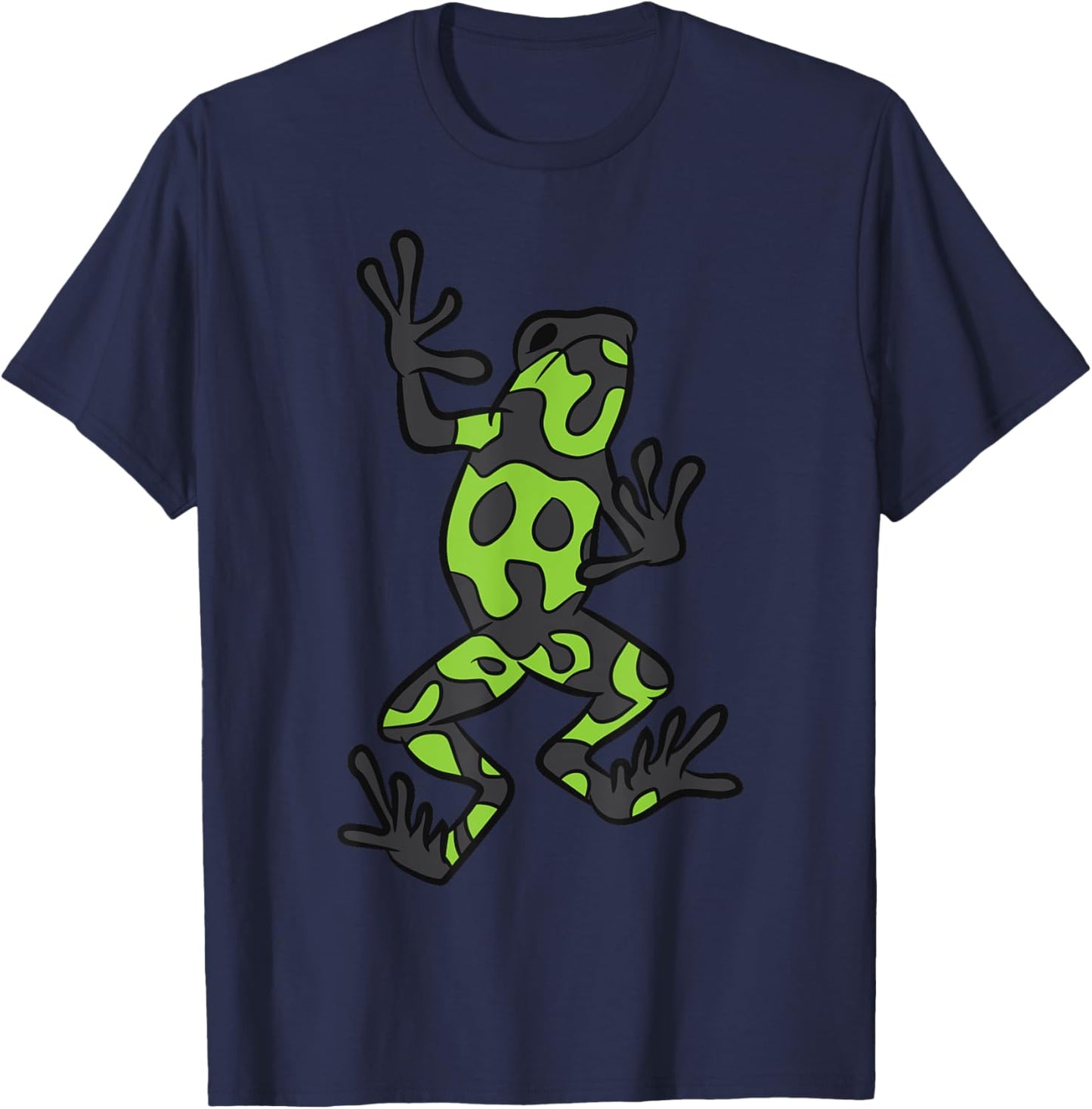 Green And Black Poison Arrow Frog Green Poison Dart Frog T-Shirt - T-Shirt | Navy