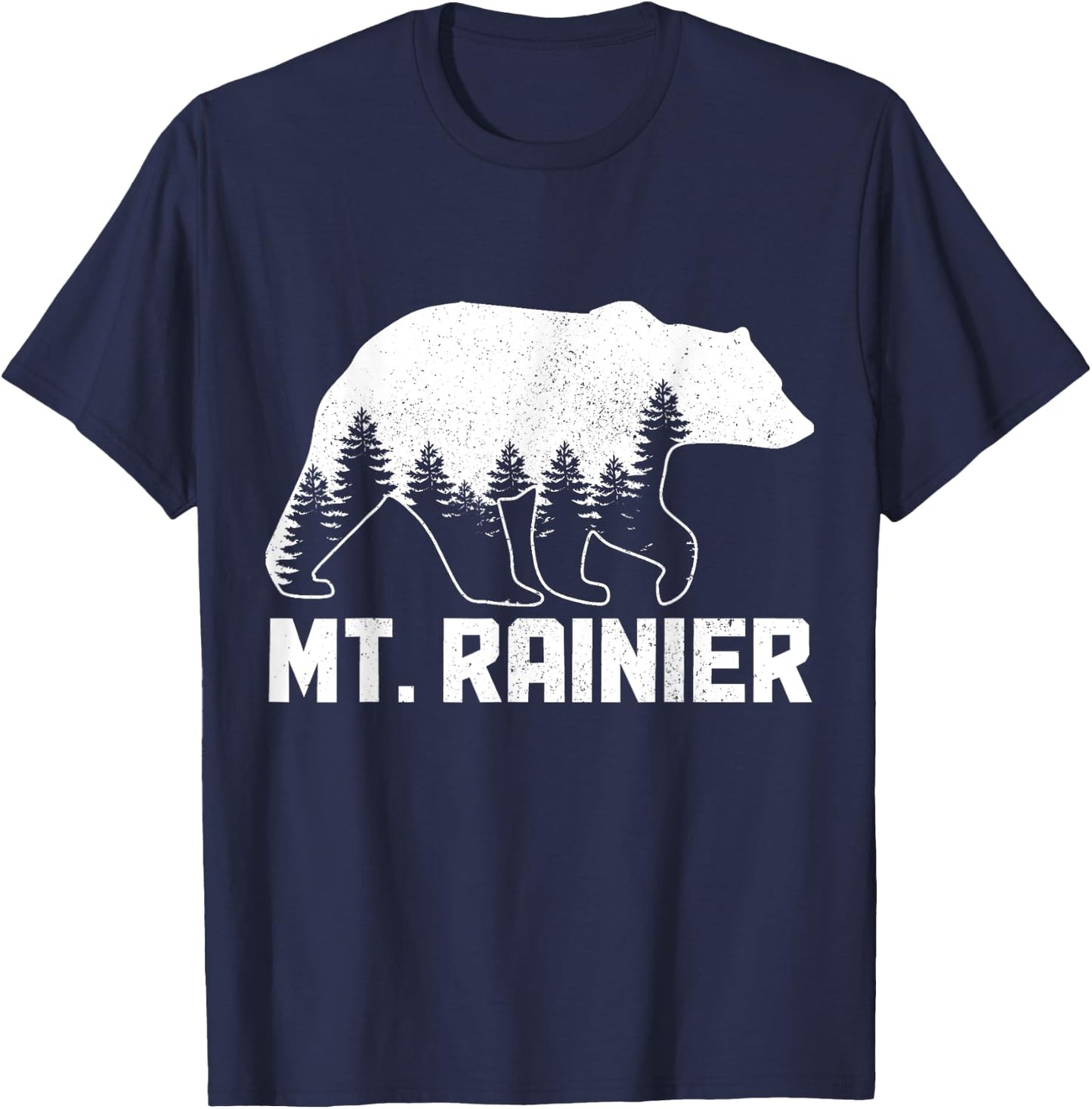 Mount Rainier Mt Bear Grizzly Outdoor National Park Vintage T-Shirt - T-Shirt | Navy