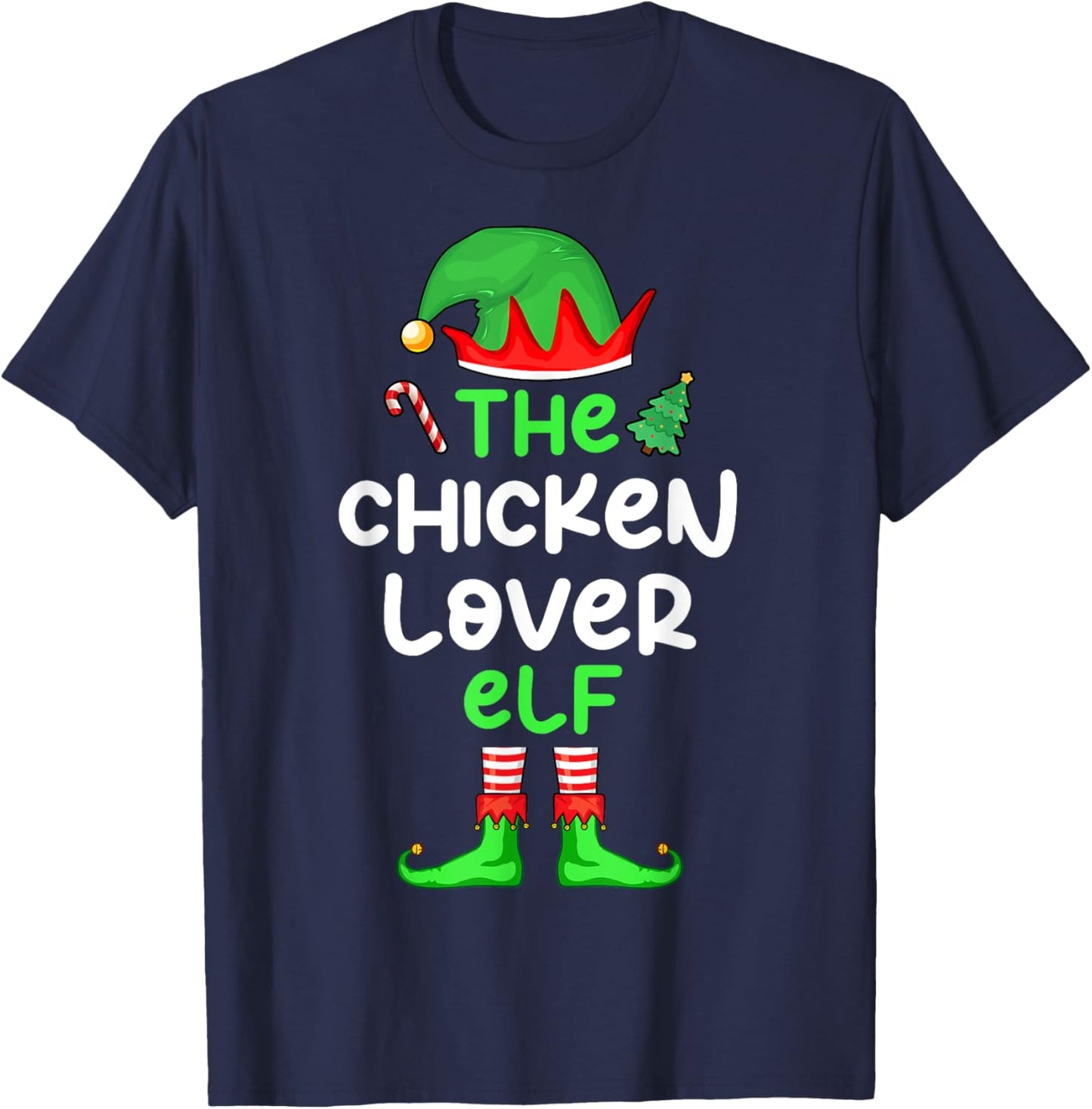 I'm The Chicken Lover Elf Christmas Matching Pajama T-Shirt - T-Shirt | Navy